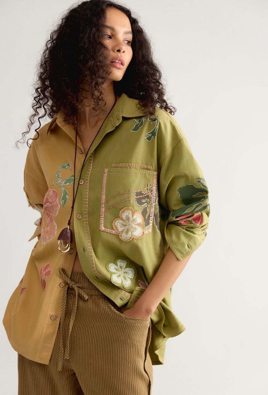 We The Free Nosara Embroidered Button Down Top Size Xsmall NWT
